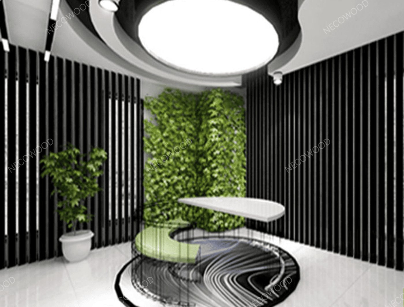 Necowood WPC Square Tube for Hotel Lobby Wall